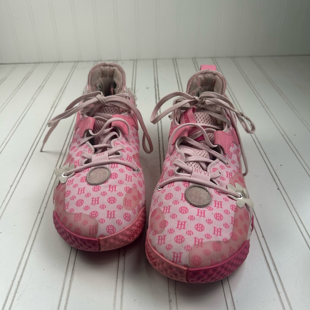 Adidas Harden Vol. 6 Pink Monogram Basketball Shoes Women’s Size 7 retail $200 - Picture 3 of 12